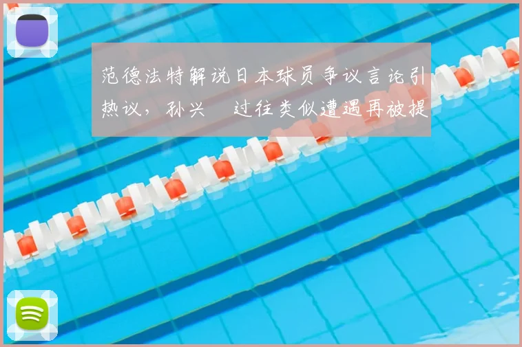 范德法特解说日本球员争议言论引热议，孙兴慜过往类似遭遇再被提及，韩媒聚焦足坛种族歧视现象